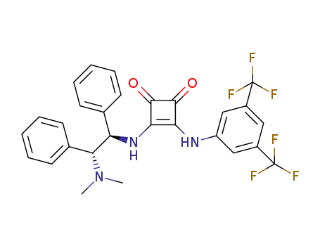 Molecular Structure of 1223105-89-2 (3-[[3,5-bis(trifluoroMethyl)phenyl]aMino]-4-[[(1R,2R)-2-(diMethylaMino)-1,2-diphenylethyl]aMino]-3-Cyclobutene-1,2-dione)