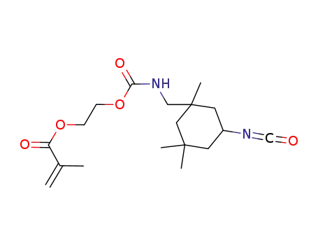 Molecular Structure of 73597-26-9 (2-[({[(1R,5R)-5-isocyanato-1,3,3-trimethylcyclohexyl]methyl}carbamoyl)oxy]ethyl 2-methylprop-2-enoate)