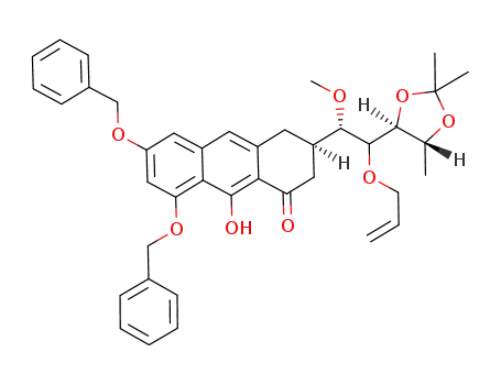 (3R)-3-[(1S,2RS,3S,4R)-1-methoxy-2-allyloxy-3,4-isopropylidenedioxypentyl]-3,4-dihydro-6,8-bisbenzyloxy-9-hydroxy-1(2H)-anthracenone
