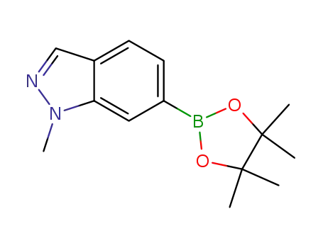Molecular Structure of 1256359-09-7 (1H-Indazole, 1-methyl-6-(4,4,5,5-tetramethyl-1,3,2-dioxaborolan-2-yl)-)