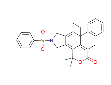 5-ethyl-5-phenyl-1,1,4-trimethyl-8-tosyl-1,5,7,9-tetrahydropyrrolo[3,4-h]-2-benzopyran-3-one
