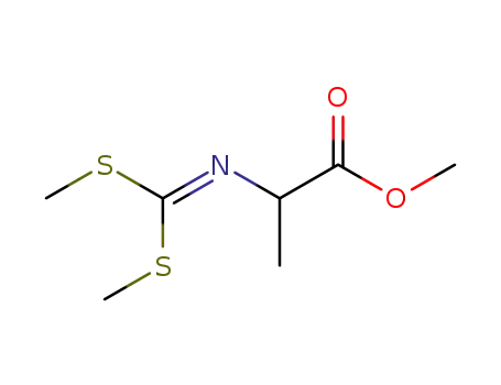 Molecular Structure of 105417-41-2 (L-Alanine, N-[bis(methylthio)methylene]-, methyl ester)