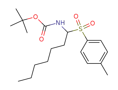 Molecular Structure of 875483-02-6 (Carbamic acid, [1-[(4-methylphenyl)sulfonyl]heptyl]-, 1,1-dimethylethyl
ester)
