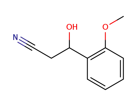 Molecular Structure of 103204-28-0 (β-hydroxy-2-methoxy-benzenepropanenitrile)