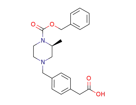 Molecular Structure of 923565-70-2 (1-Piperazinecarboxylic acid,
4-[[4-(carboxymethyl)phenyl]methyl]-2-methyl-, phenylmethyl ester, (2S)-)