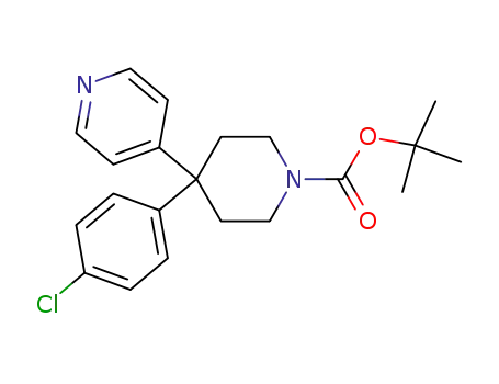 Molecular Structure of 857532-26-4 (1-Piperidinecarboxylic acid, 4-(4-chlorophenyl)-4-(4-pyridinyl)-,
1,1-dimethylethyl ester)
