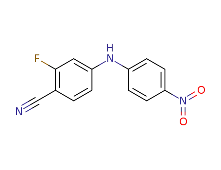 Molecular Structure of 609788-70-7 (Benzonitrile, 2-fluoro-4-[(4-nitrophenyl)amino]-)
