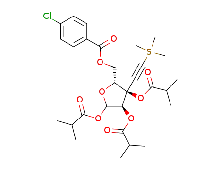 5-O-(4-chlorobenzoyl)-1,2,3-tri-O-isobutyryl-3-C-[2-(trimethylsilyl)ethynyl]-D-ribo-pentofuranose