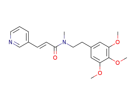 Molecular Structure of 637774-00-6 ((E)-N-methyl-3-(3-pyridyl)-N-(3,4,5-trimethoxyphenethyl)-2-propenoic acid amide)