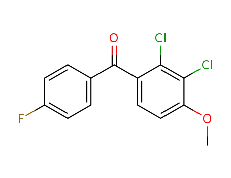 Molecular Structure of 62967-09-3 (Methanone, (2,3-dichloro-4-methoxyphenyl)(4-fluorophenyl)-)