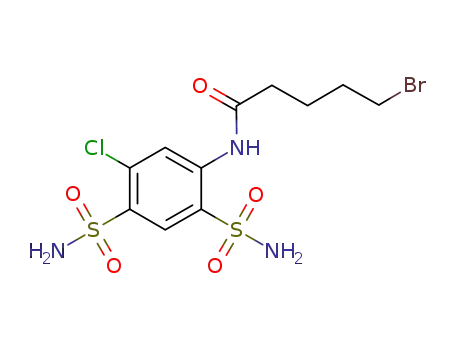 Molecular Structure of 907625-19-8 (N-[2,4-bis(aminosulfonyl)-5-chlorophenyl]-5-bromo-pentanamide)