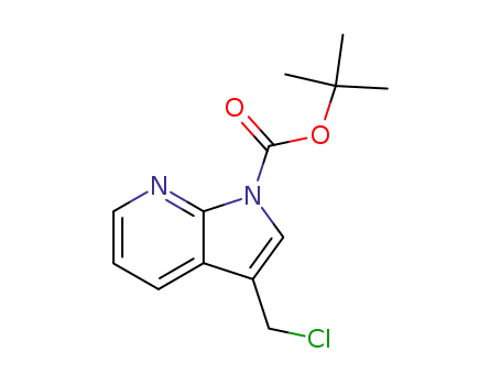 Molecular Structure of 144657-68-1 (tert-butyl 3-(chloroMethyl)-1H-pyrrolo[2,3-b]pyridine-1-carboxylate)
