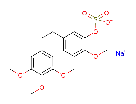 Molecular Structure of 922527-87-5 (PHENOL, 2-METHOXY-5-[2-(3,4,5-TRIMETHOXYPHENYL)ETHYL]-, 1-(HYDROGEN SULFATE), SODIUM SALT)