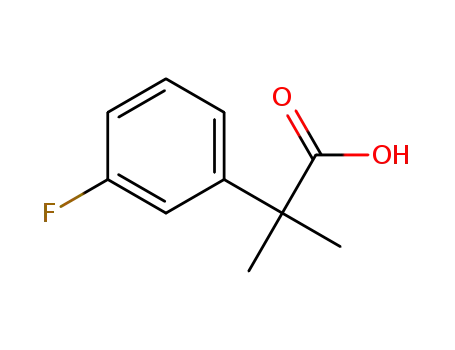 Molecular Structure of 93748-20-0 (2-(3-Fluorophenyl)-2-methylpropanoic acid)