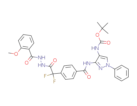tert-butyl {3-[(4-{1,1-difluoro-2-[2-(2-methoxybenzoyl)hydrazino]-2-oxoethyl}benzoyl)amino]-1-phenyl-1H-pyrazol-4-yl} carbamate
