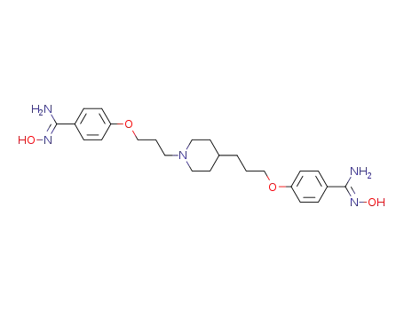 Molecular Structure of 873546-30-6 (Benzenecarboximidamide, 4,4'-[1,4-piperidinediylbis(3,1-propanediyloxy)]bis[N-hydroxy-)