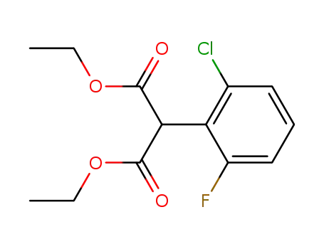 Molecular Structure of 190521-88-1 (DIETHYL 2-CHLORO-6-FLUOROPHENYL MALONATE)