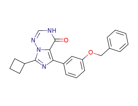 Molecular Structure of 874152-78-0 (Imidazo[5,1-f][1,2,4]triazin-4(1H)-one,
7-cyclobutyl-5-[3-(phenylmethoxy)phenyl]-)