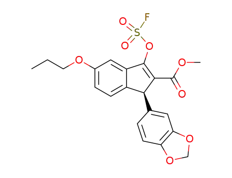 Molecular Structure of 190969-67-6 ((S)-Methyl-1-(1,3-benzodioxol-5-yl)-3-[(fluorosulfonyl)oxy]5-propoxy-1H-indene-2-carboxylate)