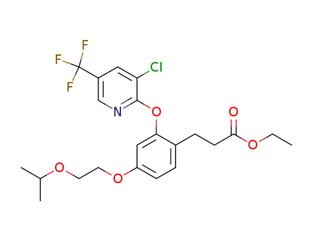 Molecular Structure of 888740-64-5 (3-[2-{[3-chloro-5-(trifluoromethyl)pyridine-2-yl]oxy}-4-(2-isopropoxyethoxy)phenyl]propanoic acid ethyl ester)