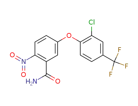 Molecular Structure of 56339-37-8 (5-[(2-chloro-α,α,α-trifluoro-p-tolyl)oxy]-2-nitrobenzamide)