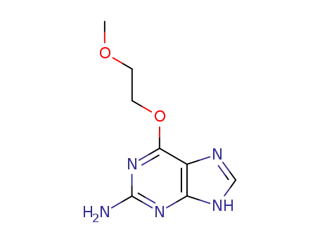 Molecular Structure of 105797-60-2 (1H-Purin-2-amine, 6-(2-methoxyethoxy)-)