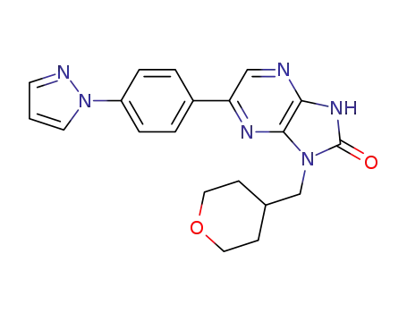 6-(4-(1H-pyrazol-1-yl)phenyl)-1-((tetrahydro-2H-pyran-4-yl)methyl)-1H-imidazo[4,5-b]pyrazin-2(3H)-one