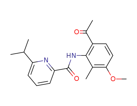 Molecular Structure of 923604-99-3 (2-Pyridinecarboxamide,
N-(6-acetyl-3-methoxy-2-methylphenyl)-6-(1-methylethyl)-)