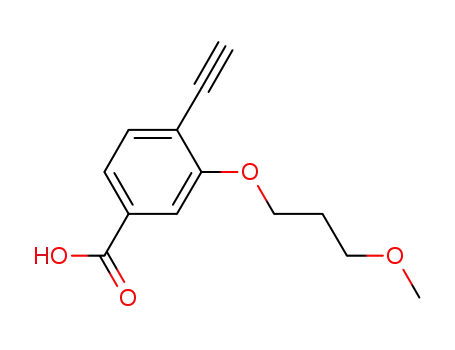 Molecular Structure of 895240-80-9 (Benzoic acid, 4-ethynyl-3-(3-methoxypropoxy)-)