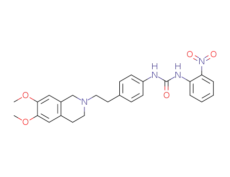 Molecular Structure of 1157879-02-1 (1-(4-(2-(6,7-dimethoxy-3,4-dihydroisoquinolin-2(1H)-yl)ethyl)phenyl)-3-(2-nitrophenyl)urea)