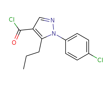 Molecular Structure of 175137-18-5 (1-(4-CHLOROPHENYL)-5-PROPYL-1H-PYRAZOLE-4-CARBONYL CHLORIDE)
