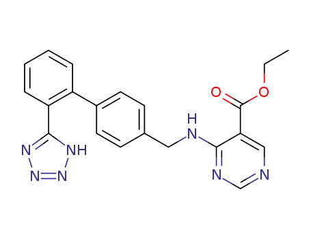 5-Pyrimidinecarboxylic acid,
4-[[[2'-(1H-tetrazol-5-yl)[1,1'-biphenyl]-4-yl]methyl]amino]-, ethyl ester