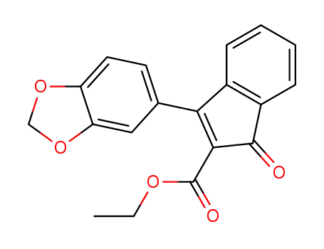 Molecular Structure of 150356-32-4 (ethyl 3-(3,4-methylenedioxyphenyl)-1-oxoindene-2-carboxylate)