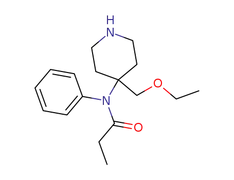 Molecular Structure of 61086-20-2 (Propanamide, N-[4-(ethoxymethyl)-4-piperidinyl]-N-phenyl-)