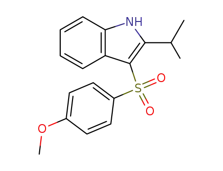 Molecular Structure of 121346-99-4 (1H-Indole, 3-[(4-methoxyphenyl)sulfonyl]-2-(1-methylethyl)-)