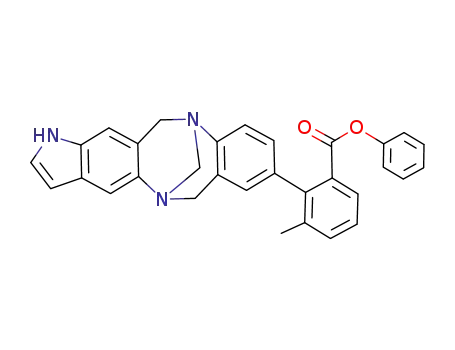 (+/-)-phenyl 2-(1,12-dihydro-6H-5,11-methanoindolo[6,5-c]benzodiazocin-8-yl)-3-methylbenzoate