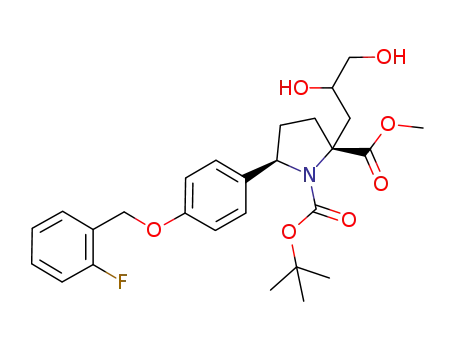 1-(1,1-dimethylethyl) 2-methyl (2R,5R)-2-(2,3-dihydroxypropyl)-5-(4-{[(2-fluorophenyl)methyl]oxy}phenyl)-1,2-pyrrolidinedicarboxylate