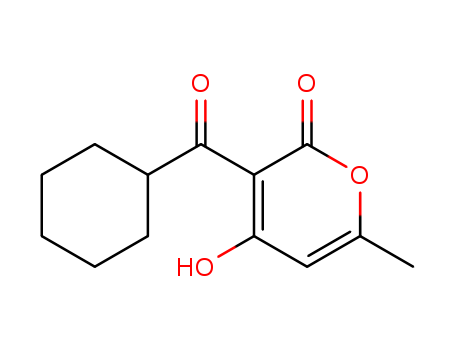 Molecular Structure of 113087-33-5 (2H-Pyran-2-one, 3-(cyclohexylcarbonyl)-4-hydroxy-6-methyl-)