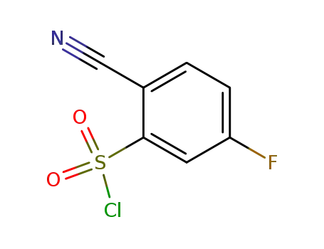 Molecular Structure of 612541-15-8 (2-cyano-5-fluorobenzene-1-sulfonyl chloride)