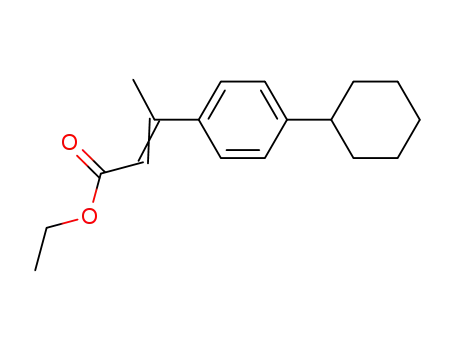 Molecular Structure of 610781-35-6 (2-Butenoic acid, 3-(4-cyclohexylphenyl)-, ethyl ester)