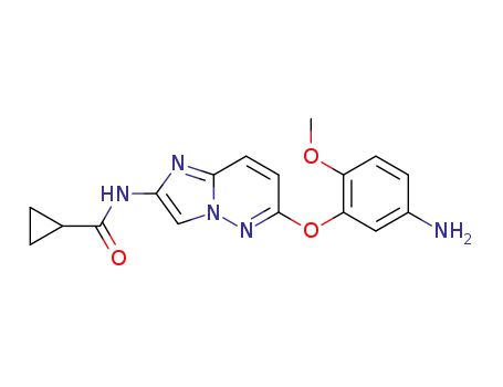 Molecular Structure of 1005780-08-4 (N-[6-(5-amino-2-methoxyphenoxy)imidazo[1,2-b]pyridazin-2-yl]cyclopropanecarboxamide)