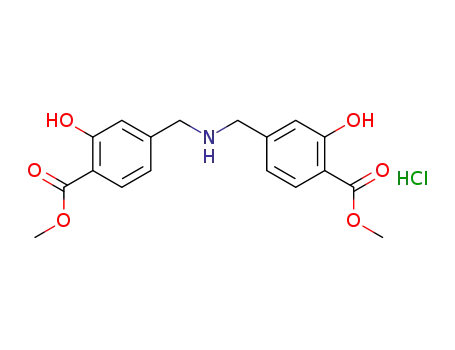 Molecular Structure of 311343-83-6 (Methyl 2-Hydroxy-4-[({[3-hydroxy-4-(methoxycarbonyl)-phenyl]methyl}amino)methyl]benzoate Hydrochloride)