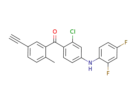 Molecular Structure of 835625-52-0 (Methanone,
[2-chloro-4-[(2,4-difluorophenyl)amino]phenyl](5-ethynyl-2-methylphenyl)
-)