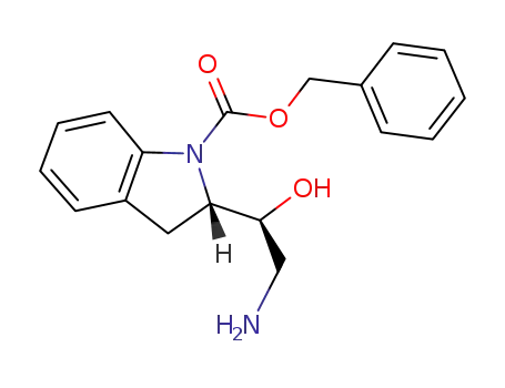 Molecular Structure of 1056039-77-0 ((2S)-benzyl 2-((S)-2-amino-1-hydroxyethyl)indoline-1-carboxylate)