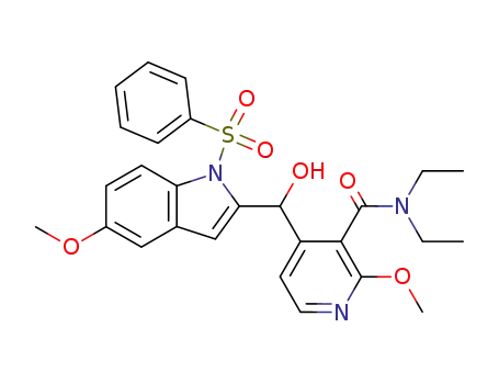 2-(1-Benzenesulfonyl-5-methoxyindolyl)-4-(3-diethylaminocarbonyl-2-methoxypyridyl)methanol