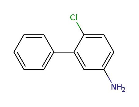 Molecular Structure of 56970-25-3 (6-Chloro-biphenyl-3-ylamine)