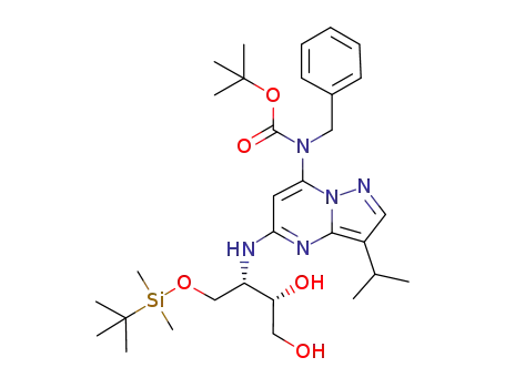 tert-butyl benzyl(5-(((2S,3S)-1-((tert-butyldimethylsilyl)oxy)-3,4-dihydroxybutan-2-yl)amino)-3-iso-propylpyrazolo[1,5-a]pyrimidin-7-yl)carbamate