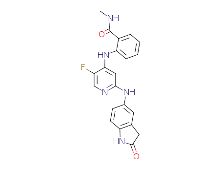 2-({5-fluoro-2-[(2-oxo-2,3-dihydro-1H-indol-5-yl)amino]-4-pyridinyl}amino)-N-methylbenzamide