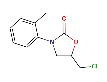 Molecular Structure of 664322-58-1 (5-(CHLOROMETHYL)-3-(2-METHYLPHENYL)-1,3-OXAZOLIDIN-2-ONE)