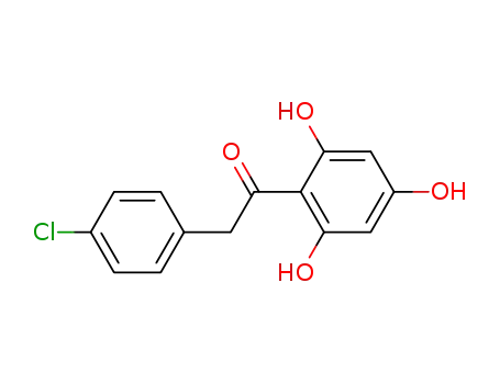 Molecular Structure of 15485-68-4 (2-(4-Chlorophenyl)-1-(2,4,6-trihydroxyphenyl)ethanone)